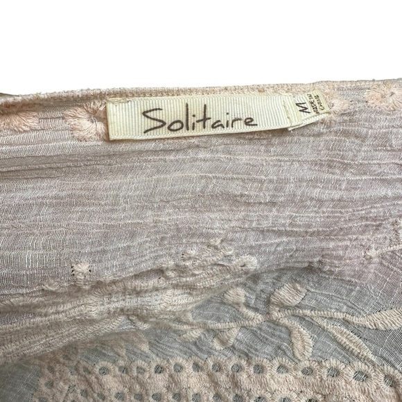 Solitaire M Pink Floral Embroidered Short Sleeve Open Front Cardigan Kimono - Picture 7 of 8